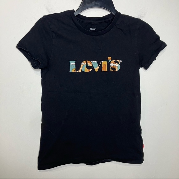 Levi’s t-shirt black mountain logo size XS - Picture 1 of 5